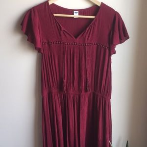 Old Navy Maroon Dress With Tassels 🐙